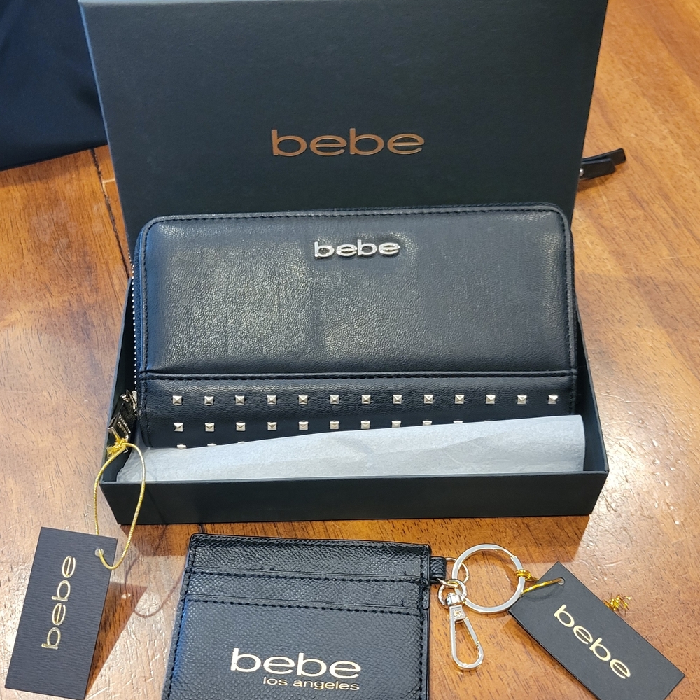 Bebe Black Wallet and Cardholder Set